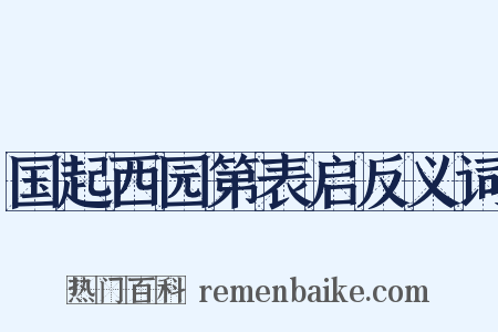 国起西园第表启反义词是什么意思的图片